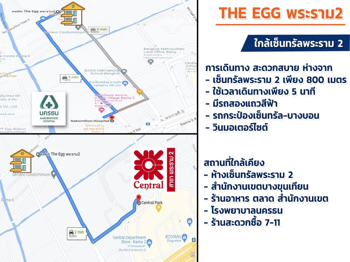 The Egg พระราม 2 (หอพักใหม่ ใกล้ เซ็นทรัลพระราม2 เขตบางขุนเทียน โรงพยาบาลนครธน) รูปที่ 6